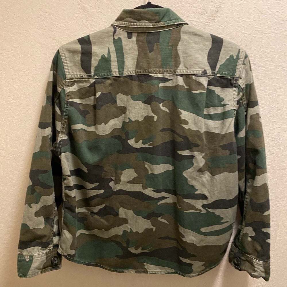 J. Crew Camo Utility Shacket Size Large Petite - Picture 11 of 12